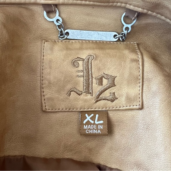 J2 By Jou Jou Brown Faux Leather Jacket - Picture 4 of 5